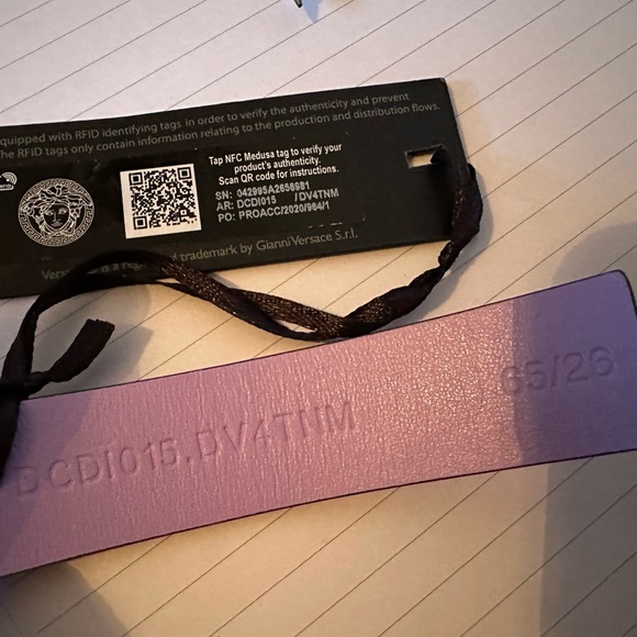 Versace Medusa Studded lilac leather belt NEW (AUTHENTIC) - Picture 15 of 16